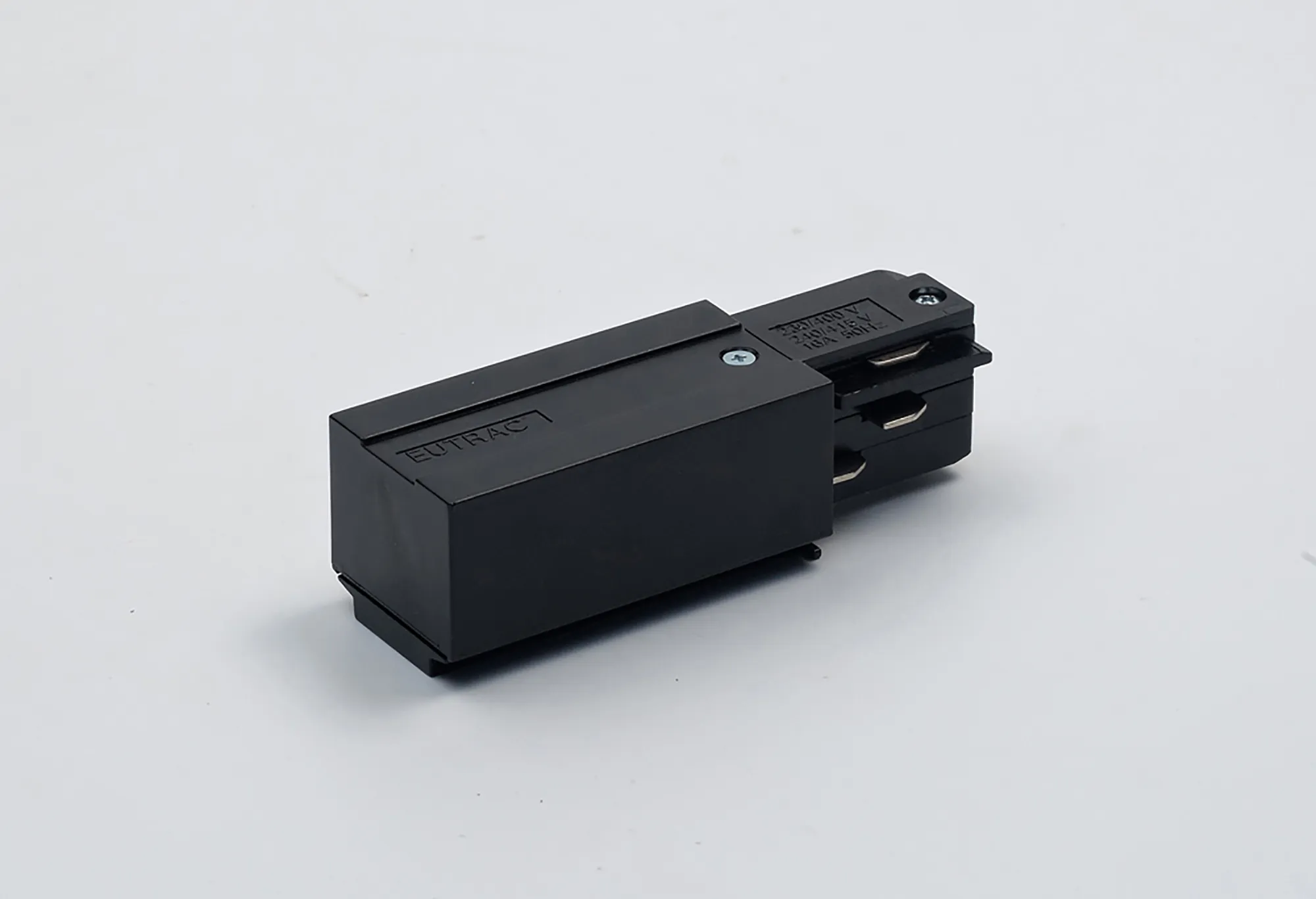 Left End Feed 3 Circuit Surface Mounted Track 555 1 1202 2  Eutrac 3 Circuit Surface-Black